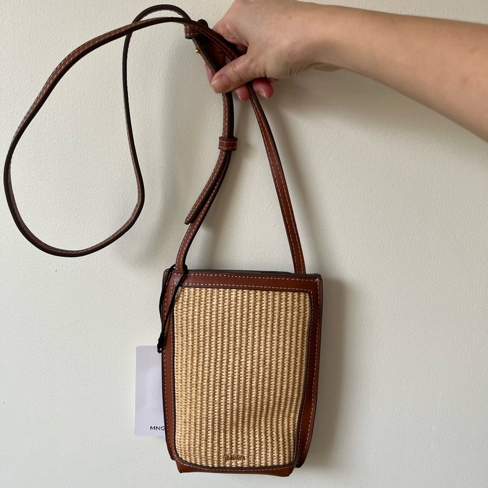 Mango Brown and Tan Crossbody Bag